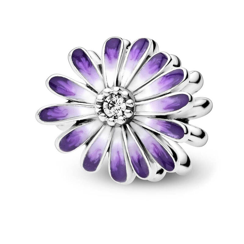 Pandora Purple Daisy Enamel & CZ Charm image number 4