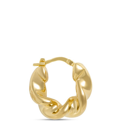 Toscano Twisted Hoop Earrings, 14K Yellow Gold
