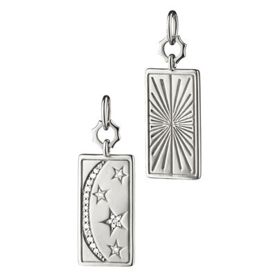 Monica Rich Kosann Sun, Moon and Stars Medallion with Sapphires, Sterling Silver