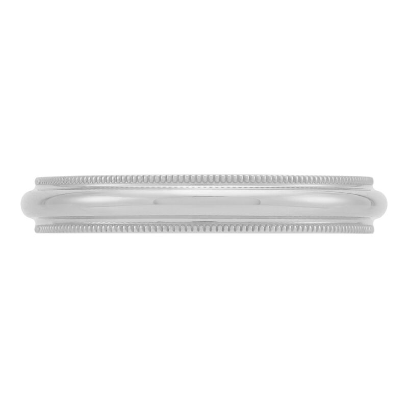 White Gold Polished Milgrain Edge Comfort Fit 3mm Band 14K image number 2