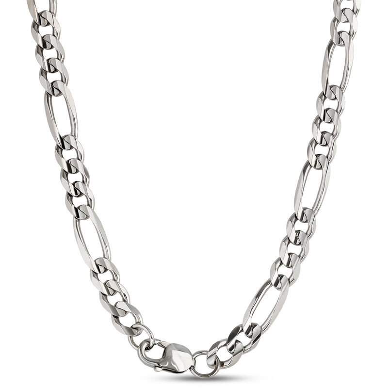 24-Inch Figaro Chain Necklace, Sterling Silver image number 3