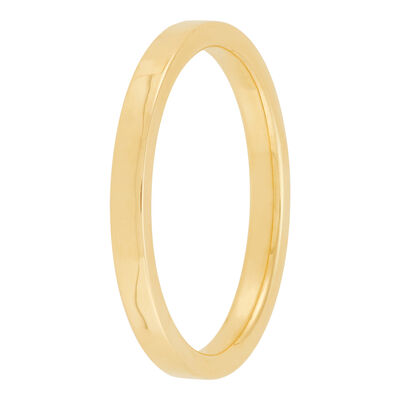 Yellow Gold Polished Pipe Comfort Fit 2mm Band 18K