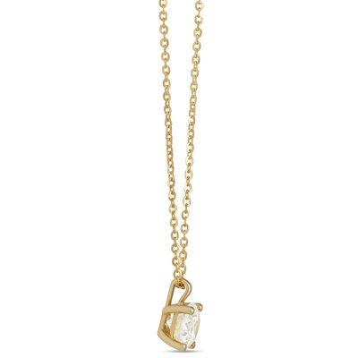 Classic Round Diamond Pendant, &frac12; Carat Total Weight, 14K Yellow Gold