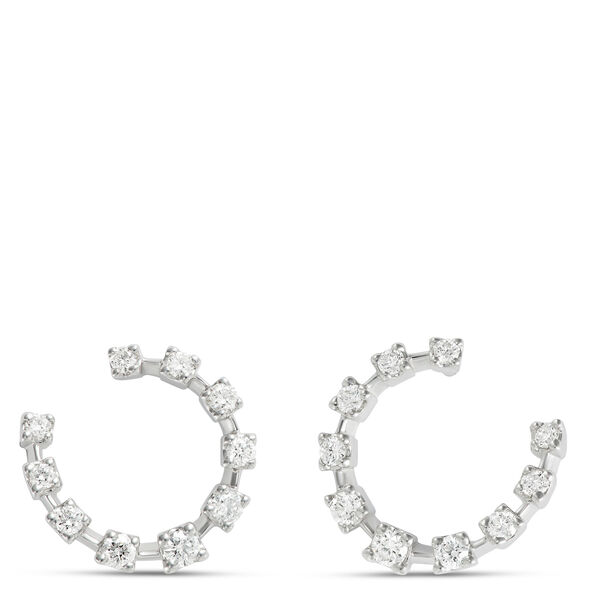 Round Diamond Front to Back Earrings
