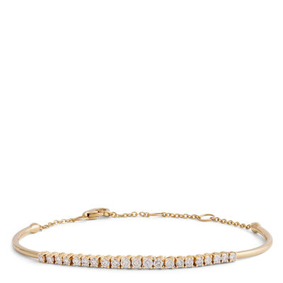 Adjustable Diamond Bar Bracelet, 14K Yellow Gold