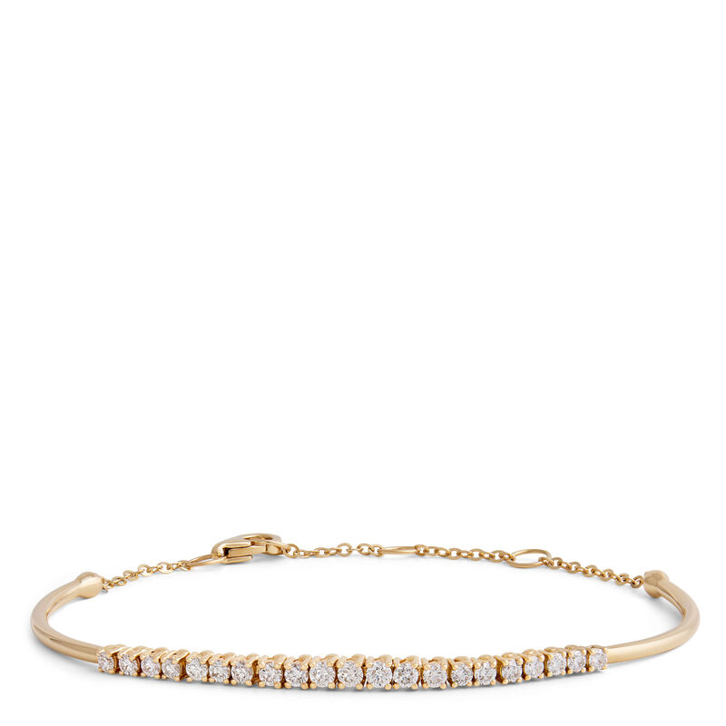 Adjustable Diamond Bar Bracelet, 14K Yellow Gold image number 0