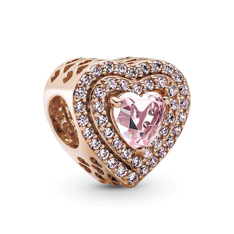 Pandora Sparkling Crystal & CZ Leveled Heart Charm image number 0