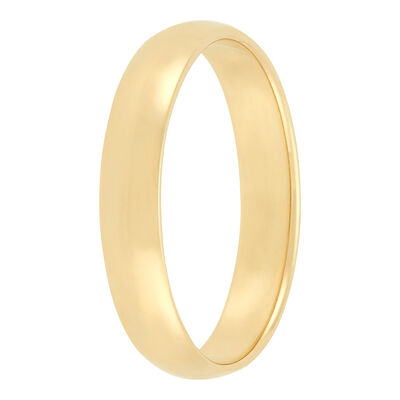 Yellow Gold Polished Rounded 4mm Band 18K