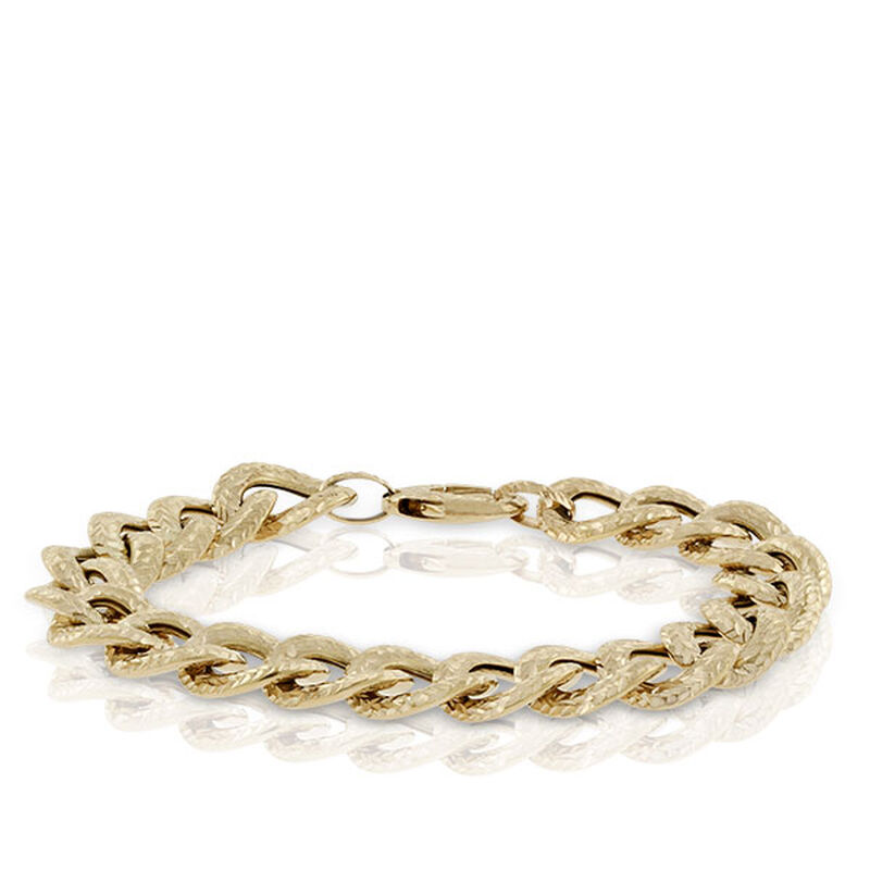 Toscano Reversible Textured Curb Link Bracelet 18K image number 4