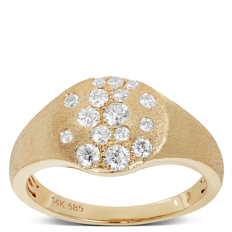 Confetti Diamond and Yellow Gold Ring, 14K Yellow Gold image number 1