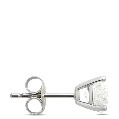 Classic Round Diamond Studs, 1 &frac12; Carat, in 14K White Gold