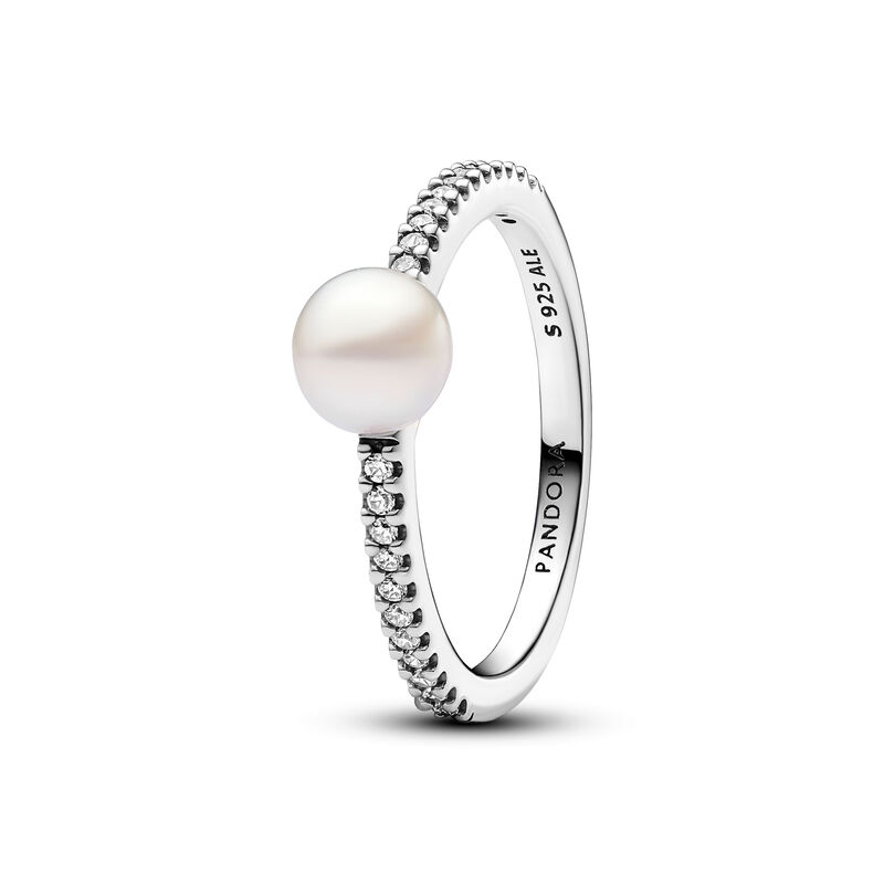 Pandora Treated Freshwater Cultured Pearl & Pav� Ring image number 0