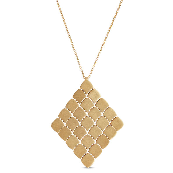 Toscano Flexy Checkerboard Malachite Pendant, 14K Yellow Gold