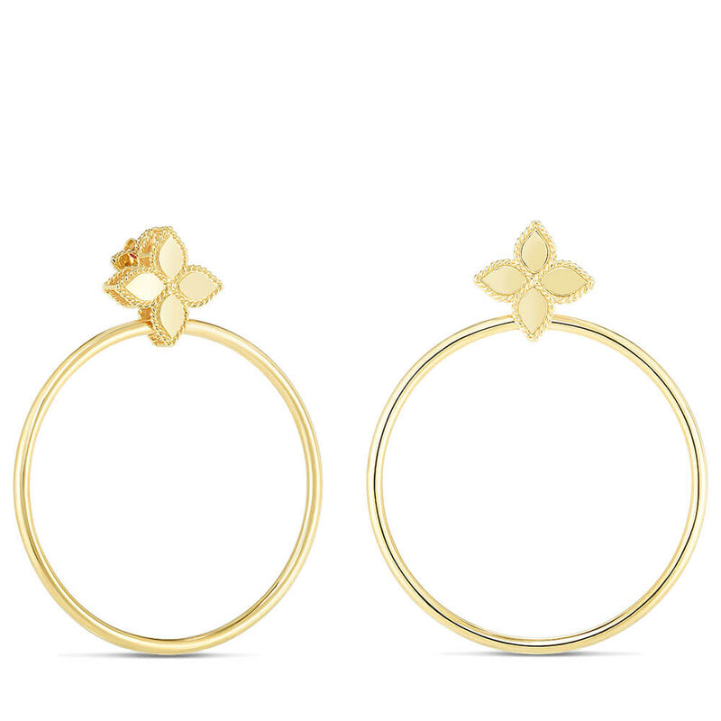 Roberto Coin Princess Small Flower Circle Drop Earrings 18K image number 1