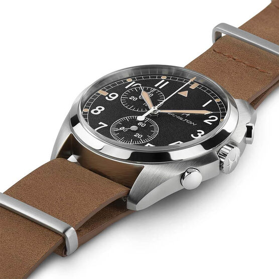 khaki pilot pioneer chrono quartz