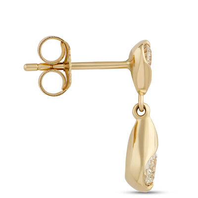 Classic Round Diamond Drop Earrings, &frac34; Carat Total Weight, 14k Yellow Gold