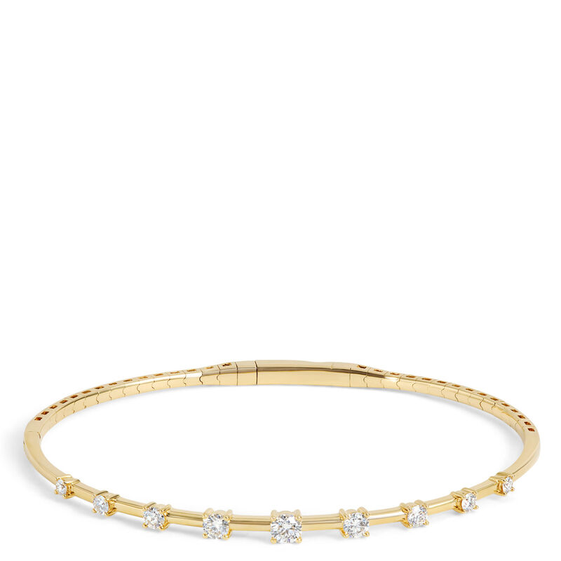 Round Diamond Bangle, 14K Yellow Gold image number 0