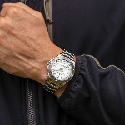 NORQAIN Neverest Glacier White Dial Watch, 40mm