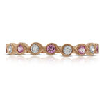Rose Gold Pink Sapphire & Diamond Ring 14K