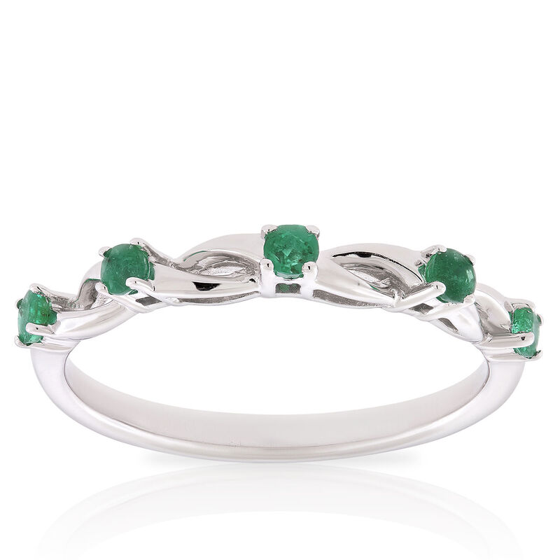 Emerald Open Twist Band 14K image number 1