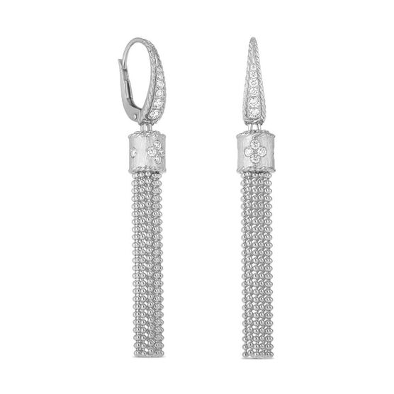 Roberto Coin Princess Beaded Tassel Diamond Earrings 18K