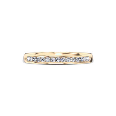 Classic Round Diamond Anniversary Band, 0.14 Carat Total Weight, 14K Yellow Gold