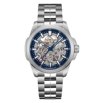 NORQAIN Independence Skeleton Blue Dial Watch, 42mm