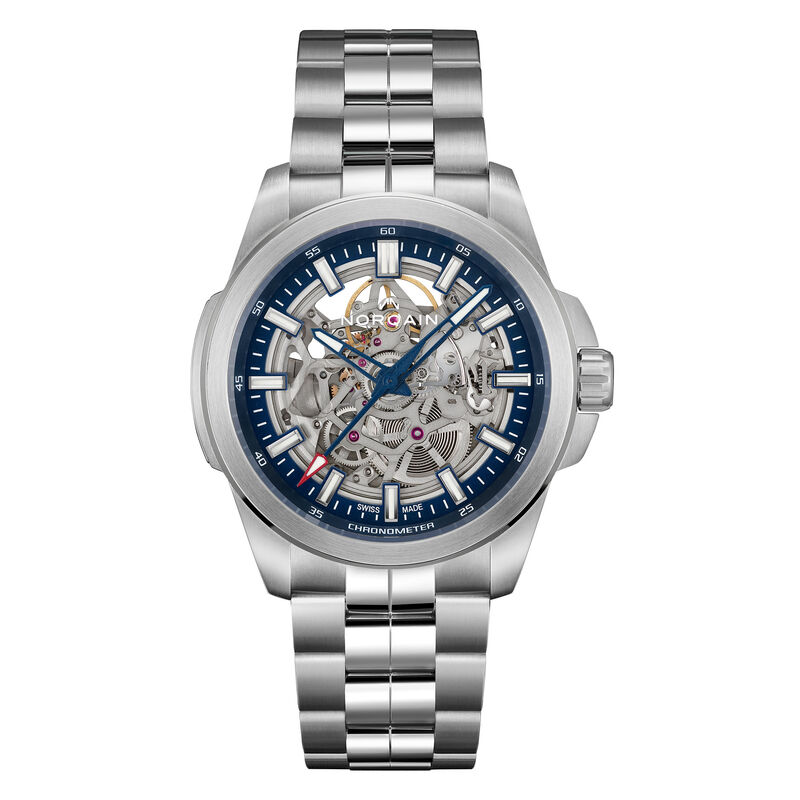 NORQAIN Independence Skeleton Blue Dial Watch, 42mm image number 0