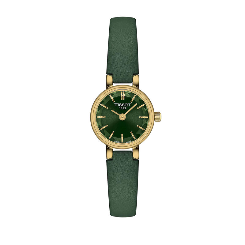 Tissot Lovely Round Watch Green Dial Green Leather Strap, 19.5mm image number 0
