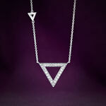 Diamond Triangle Geometric Necklace 14K