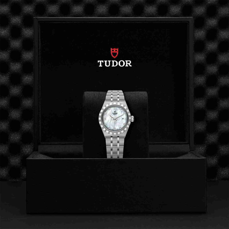 TUDOR Royal Watch Steel Case Gem Set White Dial Steel Bracelet, 28mm image number 2