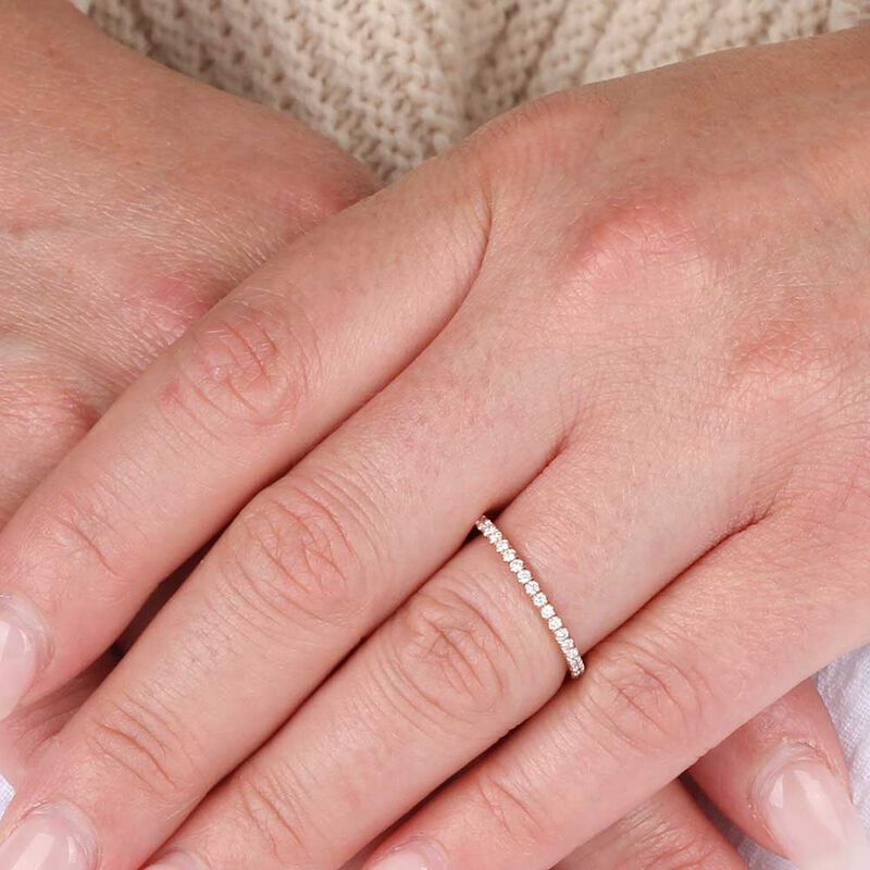 Rose Gold Diamond Eternity Band 14K, Size 6 image number 2