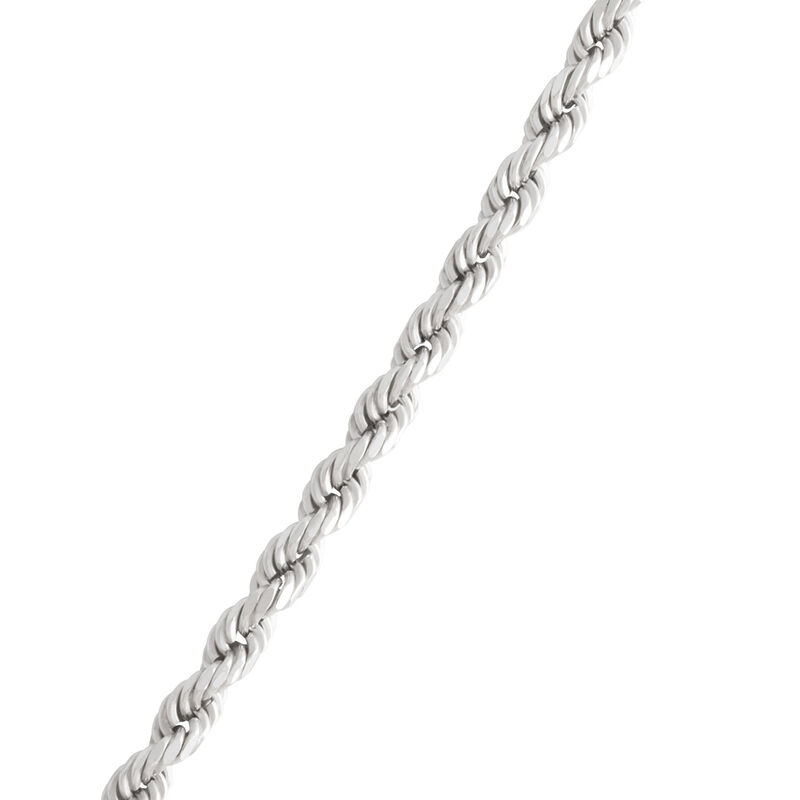 24-Inch Diamond Cut Rope Link Necklace, 14K White Gold image number 1