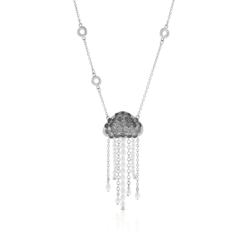 Lisa Bridge Cultured Freshwater Pearls & Gray Moonstone Jellyfish Necklace in Sterling Silver image number 0