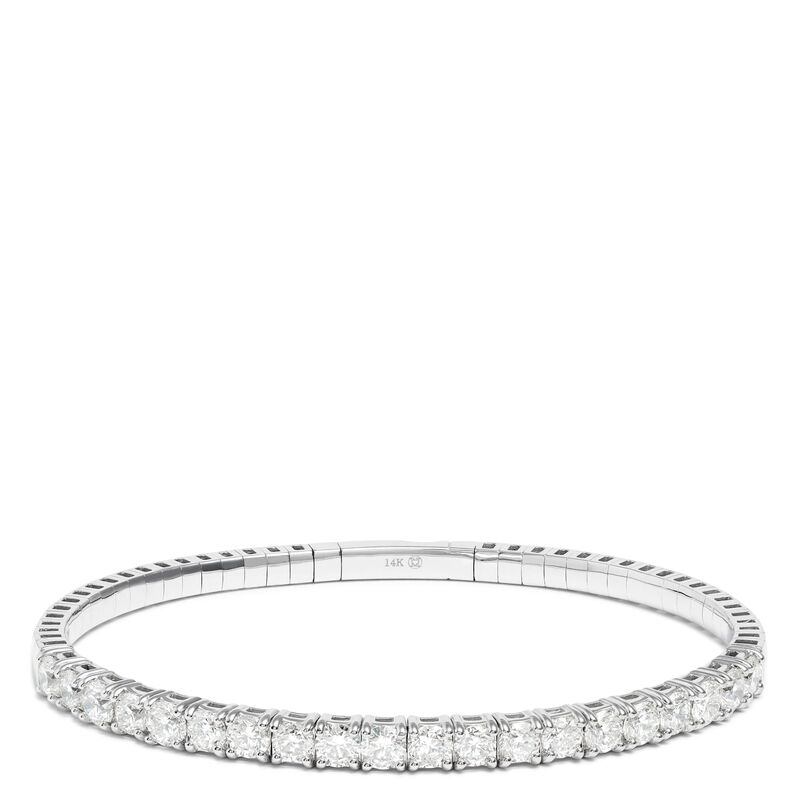 Flexy Diamond Bangle Bracelet, 14K White Gold image number 0