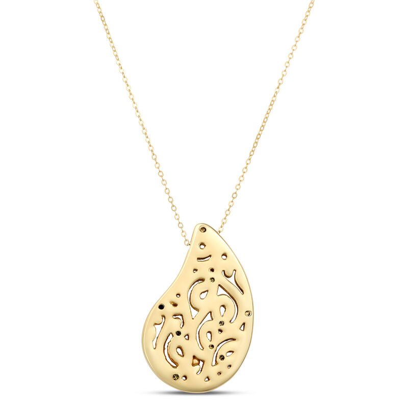 Toscano Paisley Necklace, 14K Yellow Gold image number 0