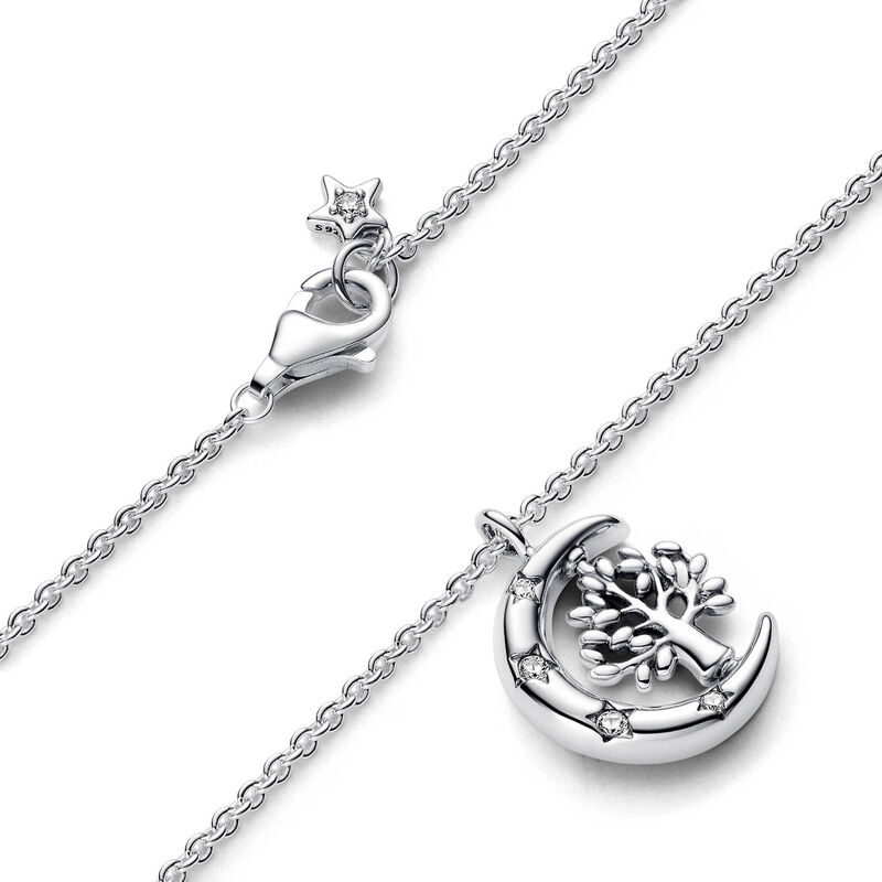 Pandora Moon & Spinning Tree of Life Pendant Necklace image number 2