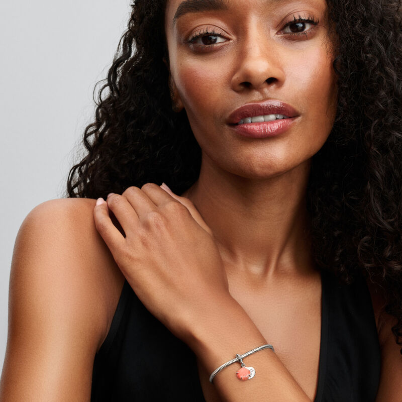 Pandora Coral-coloured Shell Double Dangle Charm image number 3