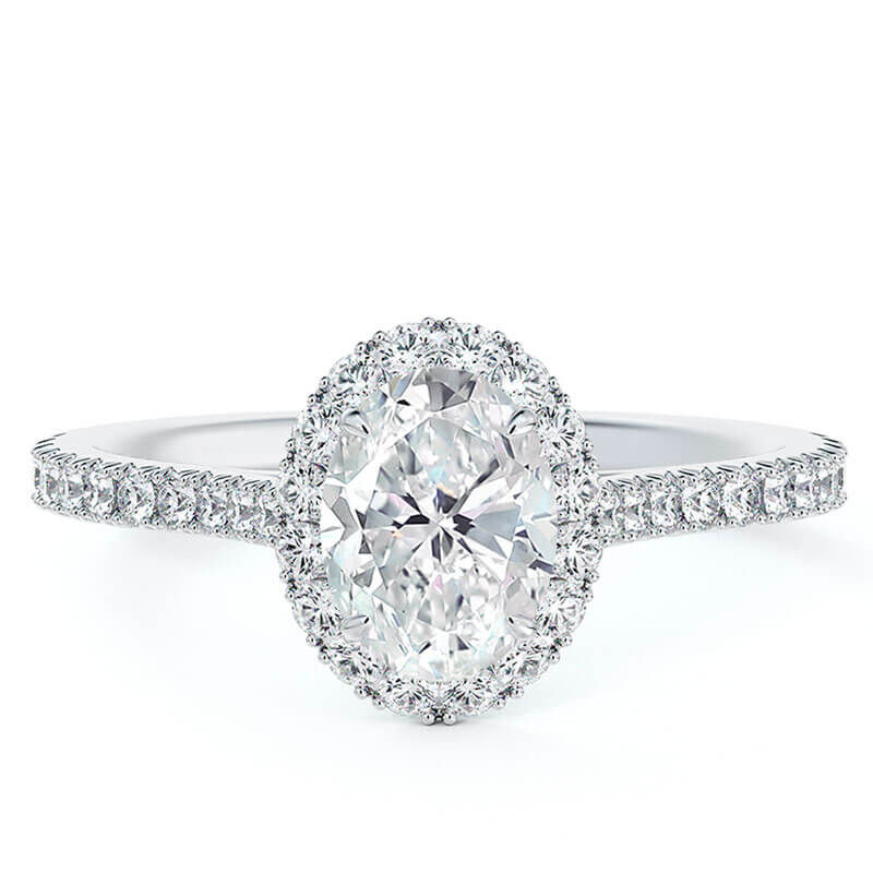 De Beers Forevermark Oval Diamond Halo Engagement Ring 18K image number 0