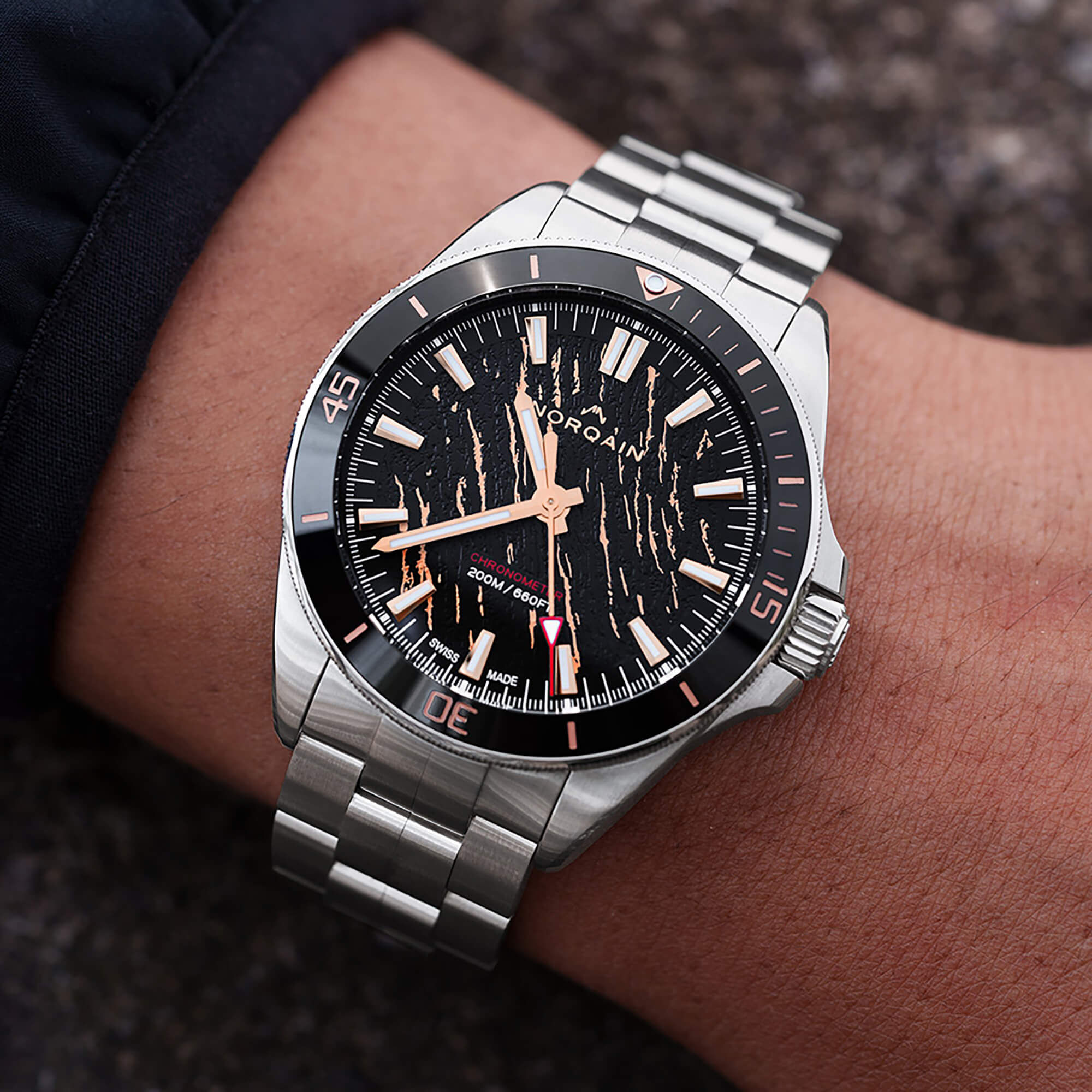 NORQAIN Neverest Glacier Black Dial Watch, 40mm