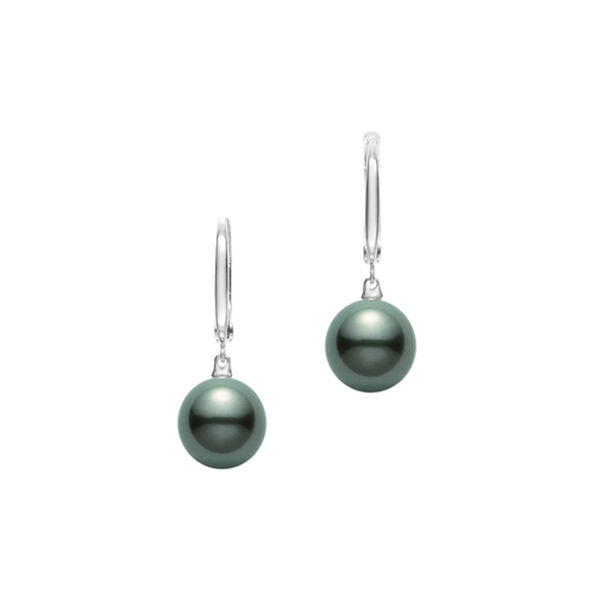 Mikimoto Black South Sea Cultured Pearl Earrings in 18K White Gold