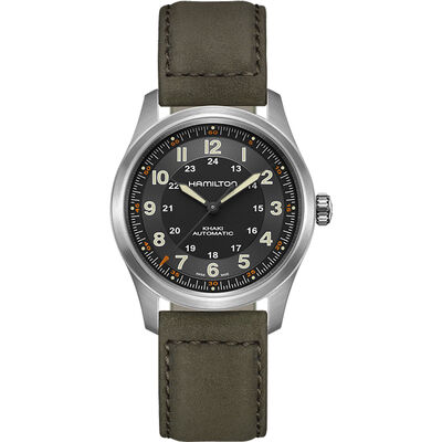 Hamilton Khaki Field Titanium Auto Watch Titanium Case Black Dial, 38mm