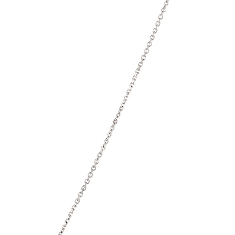 Round Tanzanite and Diamond Halo Pendant Necklace in 14K White Gold image number 3
