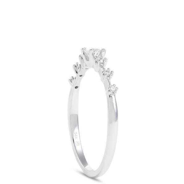 Round Diamond Promise Ring, 14K White Gold