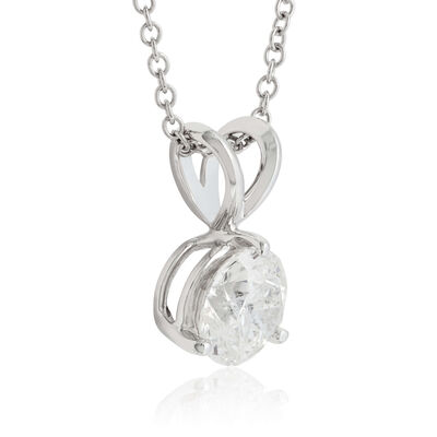 Classic Round Diamond Pendant, ⅓ Carat Total Weight, 14K Yellow Gold