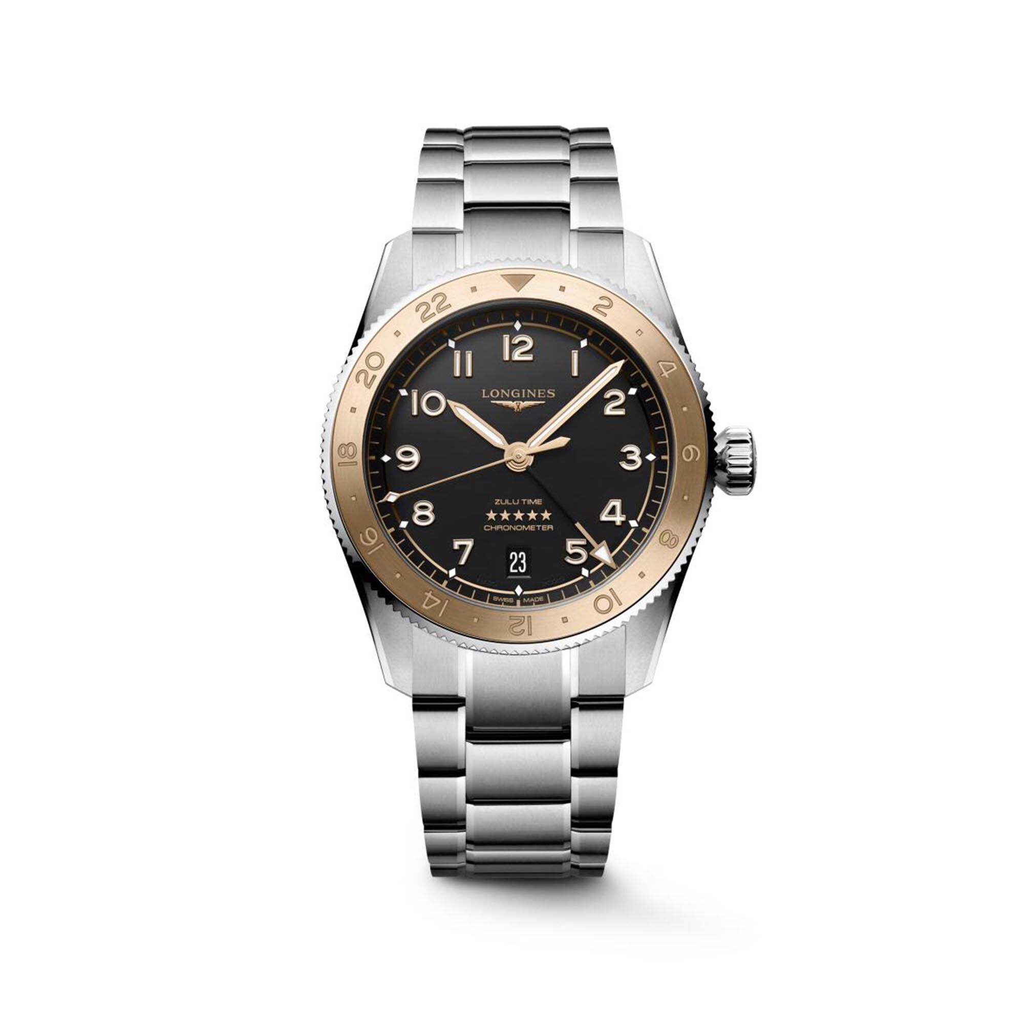 Longines Spirit Zulu Time 1925 Black Dial Watch, 39mm