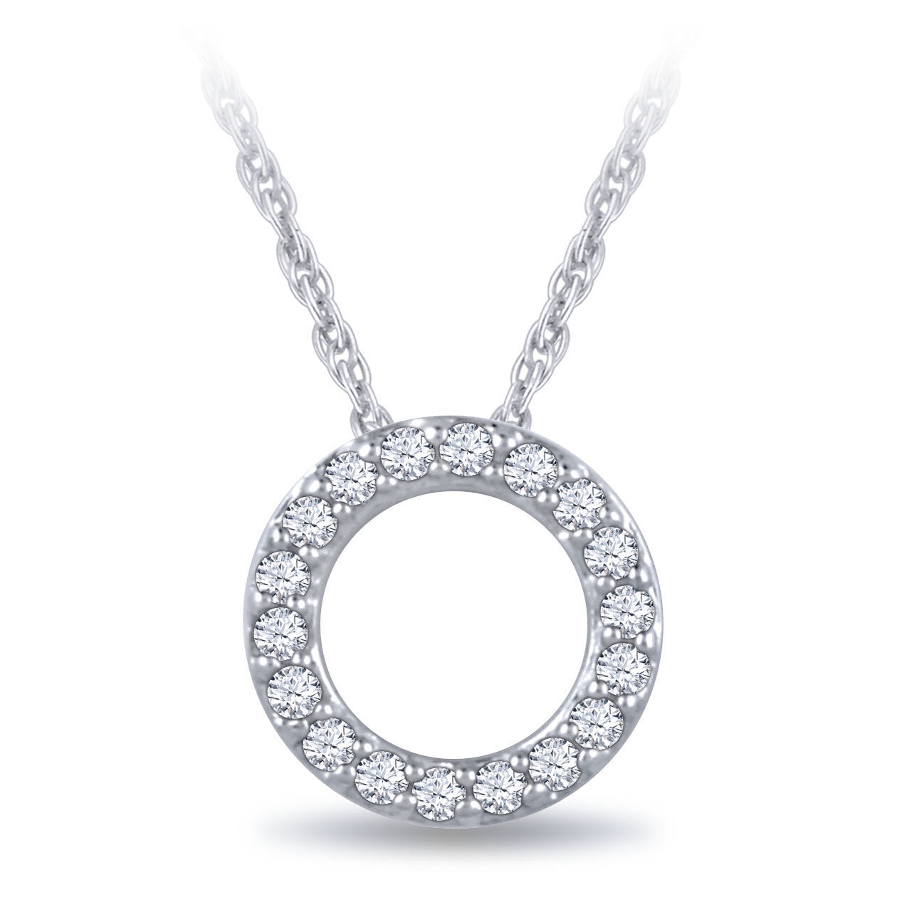 Diamond Initial Pendant 14K Letter 'O'