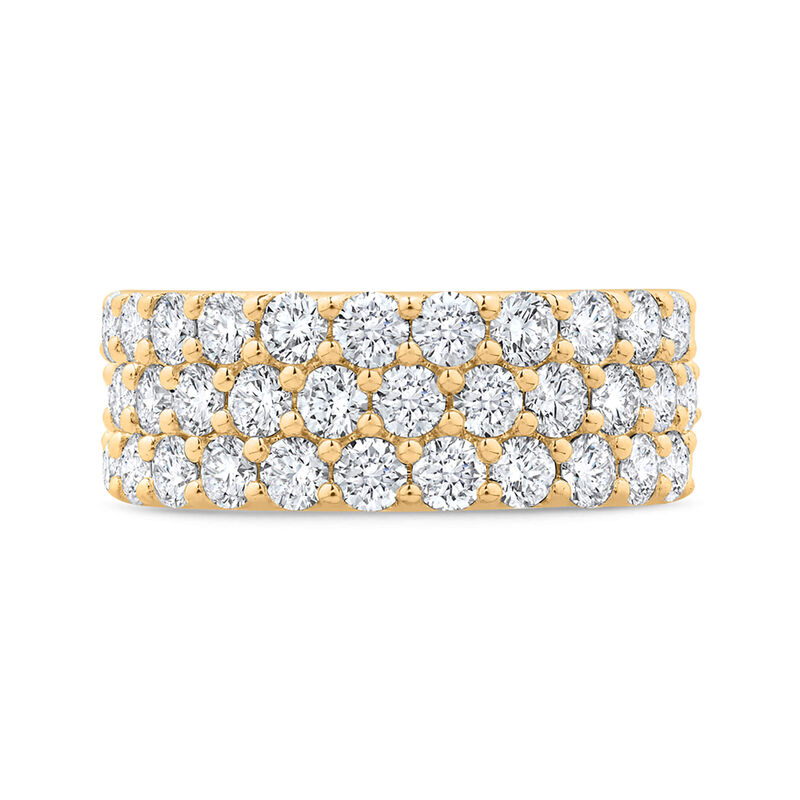 Bella Ponte Three-Row Tiger Set Diamond Bridal Ring, 14K Yellow Gold image number 3