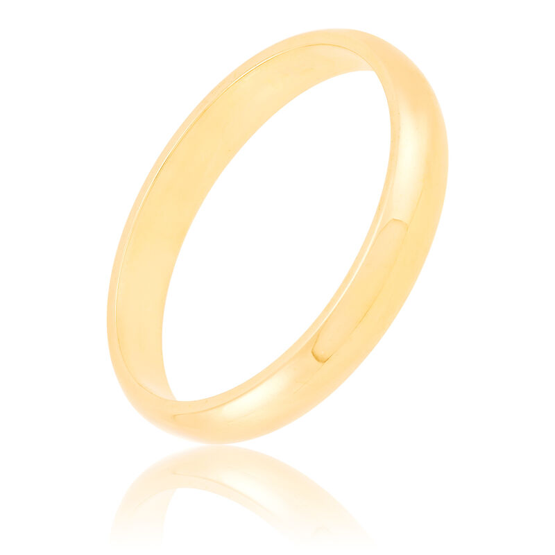 Yellow Gold Polished Rounded 3mm Band 14K image number 0
