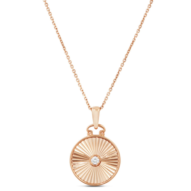 Rose Gold Ikuma Canadian Diamond Radiant Medallion Necklace 14K image number 1